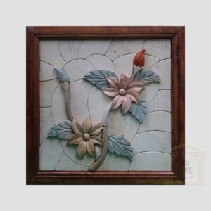 Elegant 3D Flower Marble Stone Mosaic Art