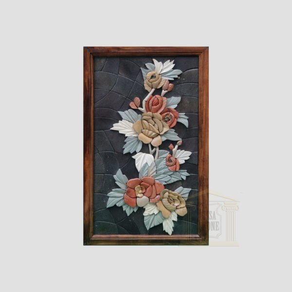 Bouquet Of 3D Flower Marble Stone Mosaic Art