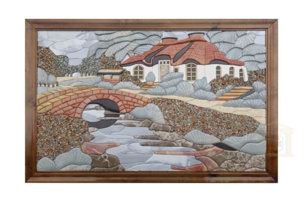 3D Grandfather cottage Marble Stone Mosaic Art