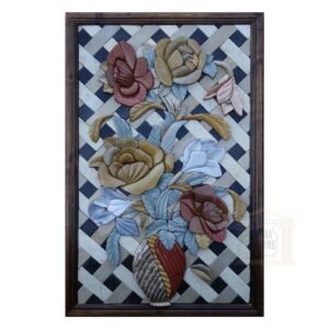 Patterned Flour Vase 3D Marble Stone Mosaic Art