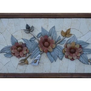 The Three Alone flowers 3D Mosaic Art