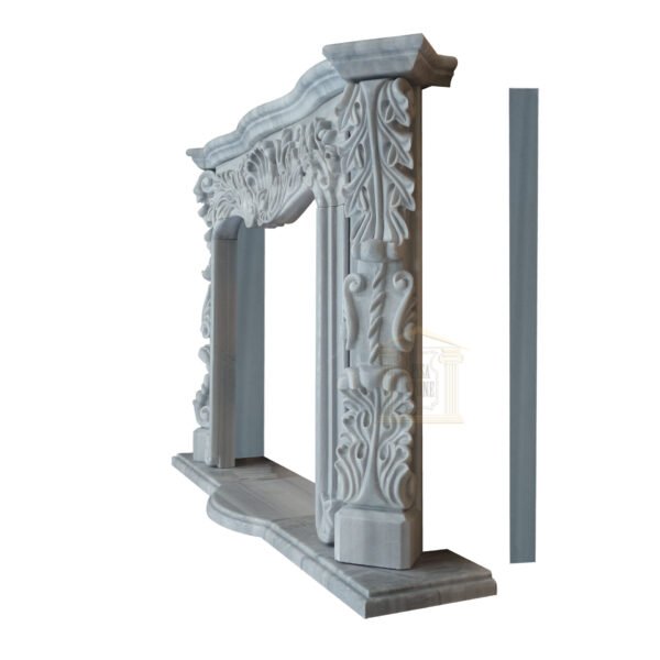 Matt Grey Marble Fireplace