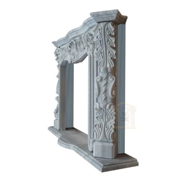 Matt Grey Marble Fireplace