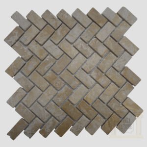 Crema Marfil Brushed Antique Limestone Mosaic Tiles