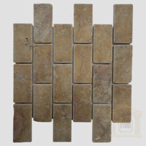 Dark Brown Rustic limestone wall mosaic tile
