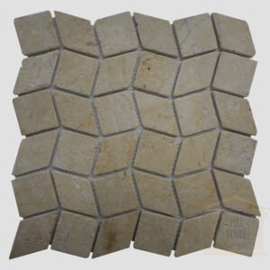 Brushed Antique finish light yellow limestone Mosaic wall tiles