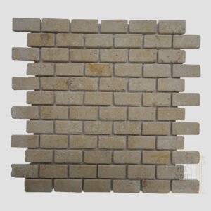 Brushed Antique finish light yellow limestone Mosaic wall tiles