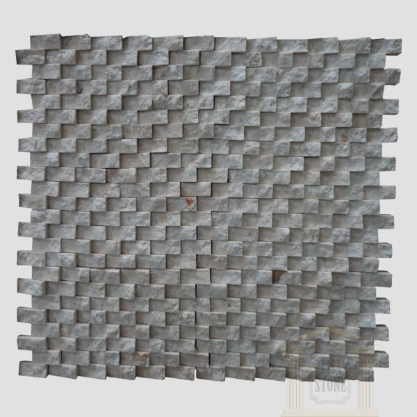 White Split Face limestone Mosaic wall tiles