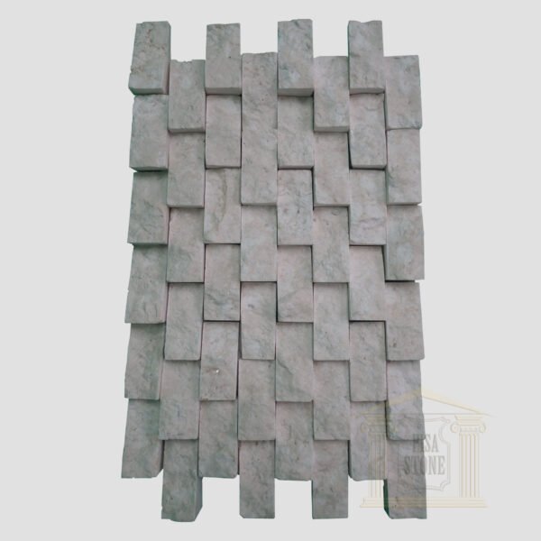 White Split Face limestone Mosaic wall tiles