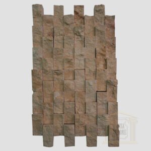 Dark Yellow Split Face Strait limestone Mosaic wall tiles