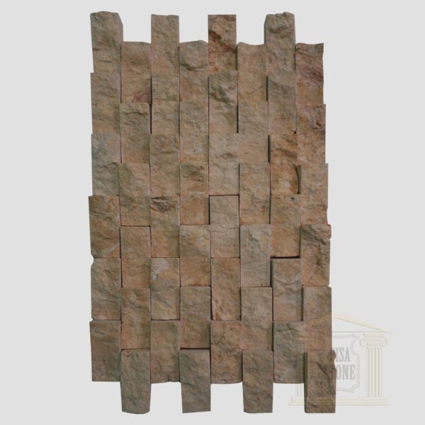 Dark Yellow Split Face Strait limestone Mosaic wall tiles