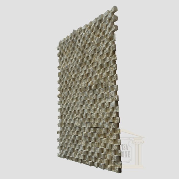 Dark Yellow Split Face Strait limestone Mosaic wall tiles
