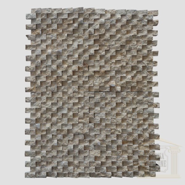 Dark Yellow Split Face Strait limestone Mosaic wall tiles