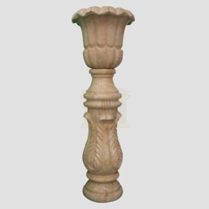 Matt Light Yellow Limestone Urn Garden