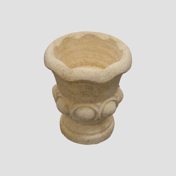 Matt Light Yellow Limestone Urn Garden