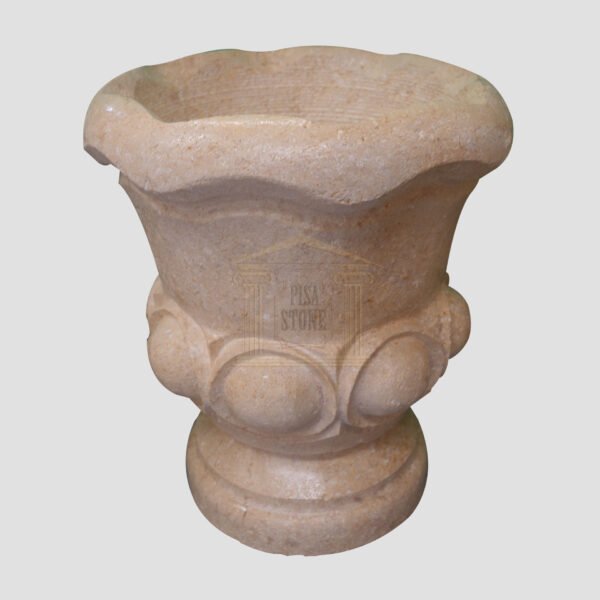 Matt Light Yellow Limestone Urn Garden