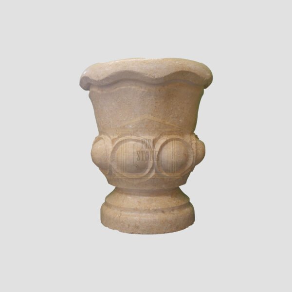 Matt Light Yellow Limestone Urn Garden