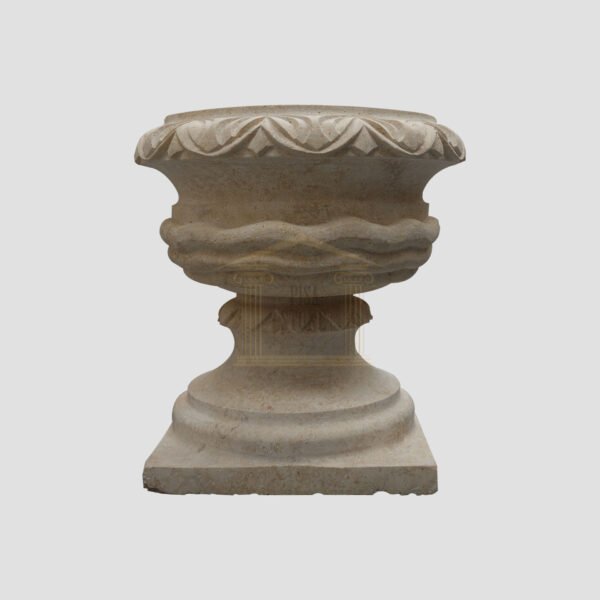 Matt Light Yellow Limestone Urn Garden 1 Smart Stone urns, planters, vases