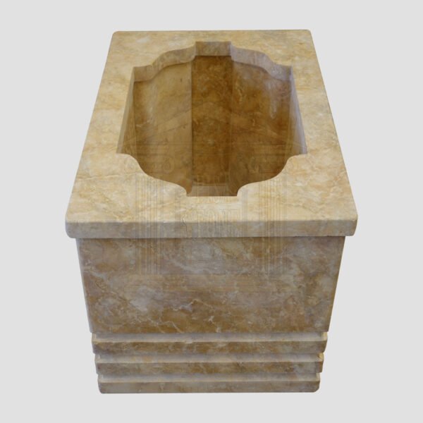 Mattt Dark yellow Limestone Urn Garden Smart Stone urns, planters, vases