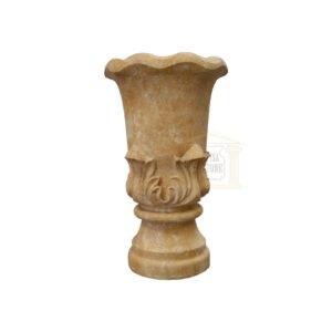 Matt Light Yellow Limestone Urn Garden Stone urns, planters, vases