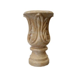 Matt Light Yellow Limestone Urn Garden Stone urns, planters, vases