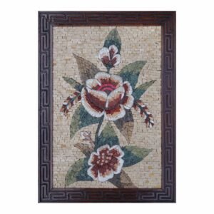 Romantic Multicoloured Smooth Rose Marble Stone Mosaic Art