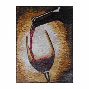 Glass Of Wine Marble Stone Mosaic Art