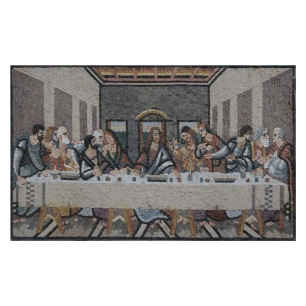 Rustic Finish Last Supper Marble Stone Mosaic Art