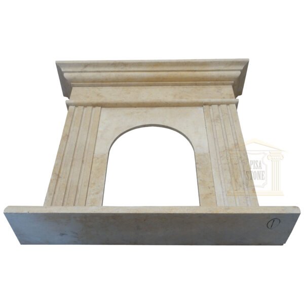 Matt Light Yellow Limestone Fireplace