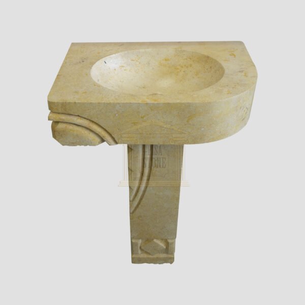 Glazed polished LimeStone wash basin