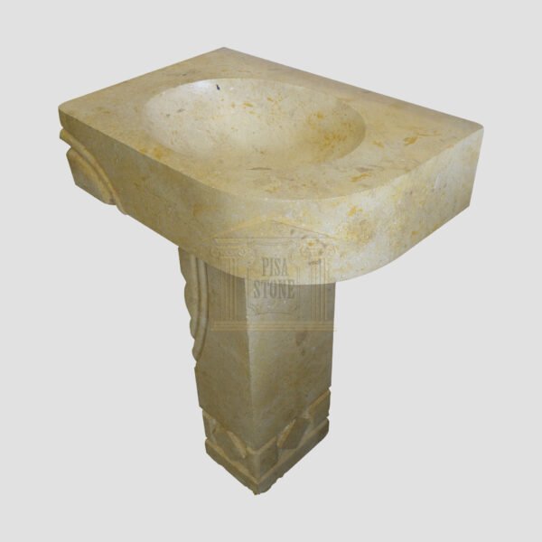 Glazed polished LimeStone wash basin