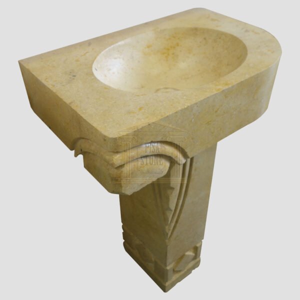 Glazed polished LimeStone wash basin