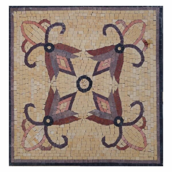 Surrounded Circle Marble Stone Mosaic Art