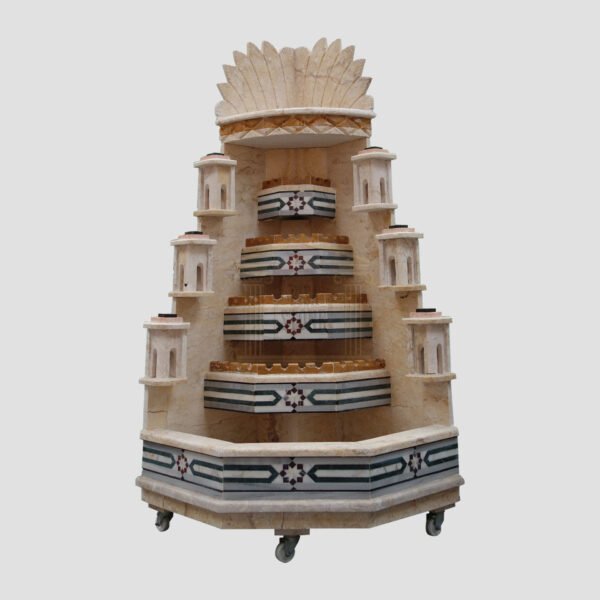 5-Tier Limestone Corner Waterfall