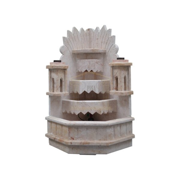 Small White Palmette Limestone Corner Waterfall