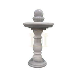 Thin Carrera White Marble Spinning Ball Fountain