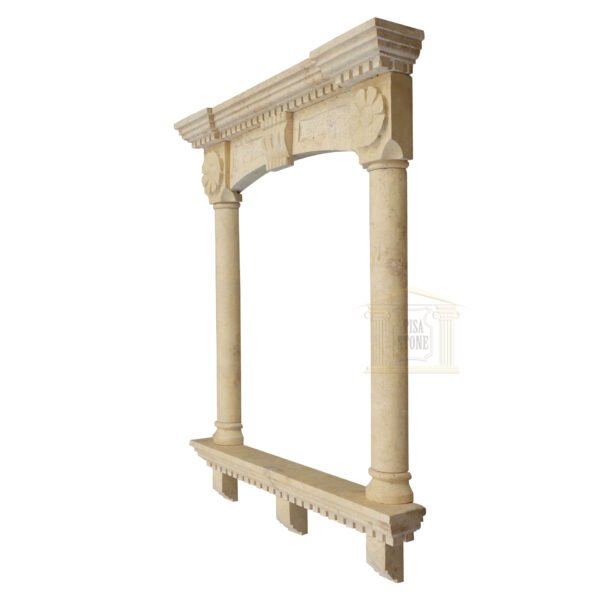 Matt Light yellow Limestone Window Frame
