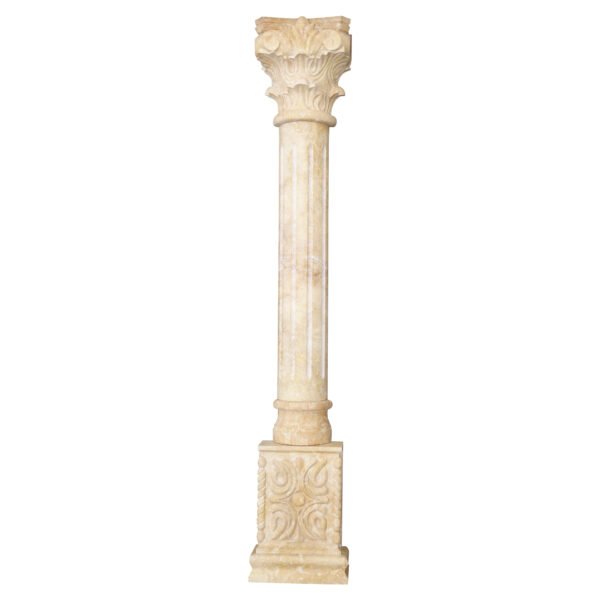 Dark Yellow Limestone Half Column Co-005
