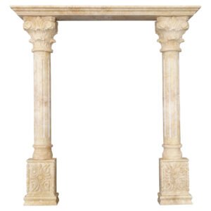 Decorative Limestone Portico with Fluted Columns co-001