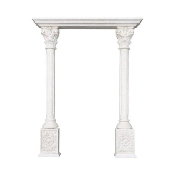 Decorative Limestone Portico with Fluted Columns co-002