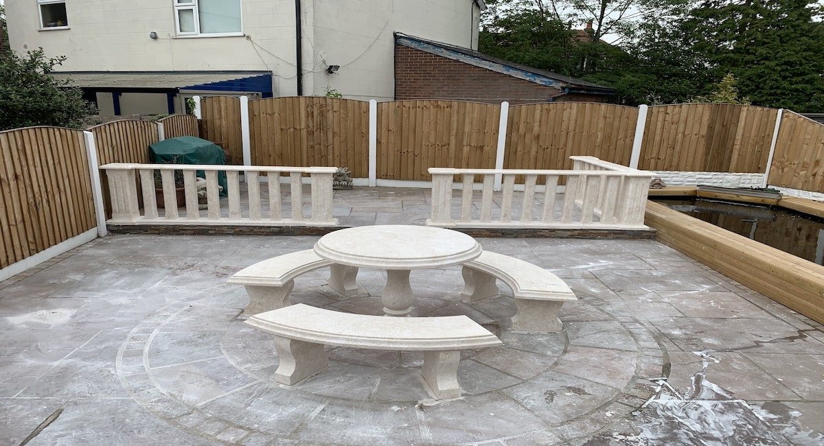 Stone Benches in the back garden 56