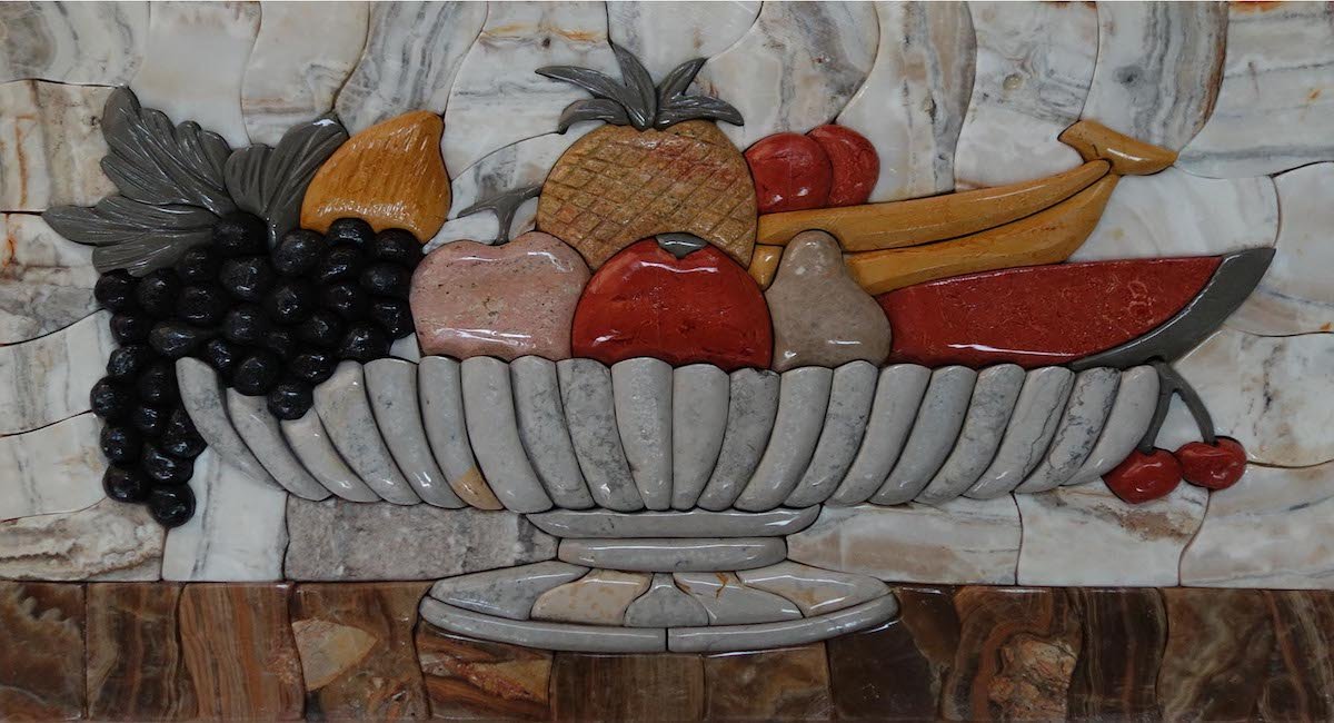 Summer Fruits Kitchen Marble Stone Mosaic Art,MAP-086