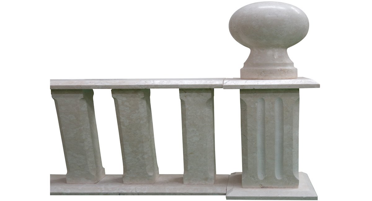 White Lime Stone Finial Balls 1