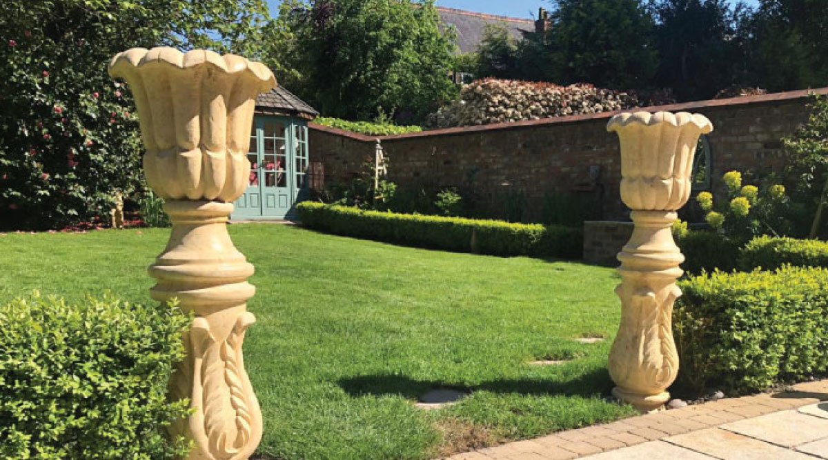 Two Urns in Garden-Furniture-by-Pisastone® | Natural Stone Supplier
