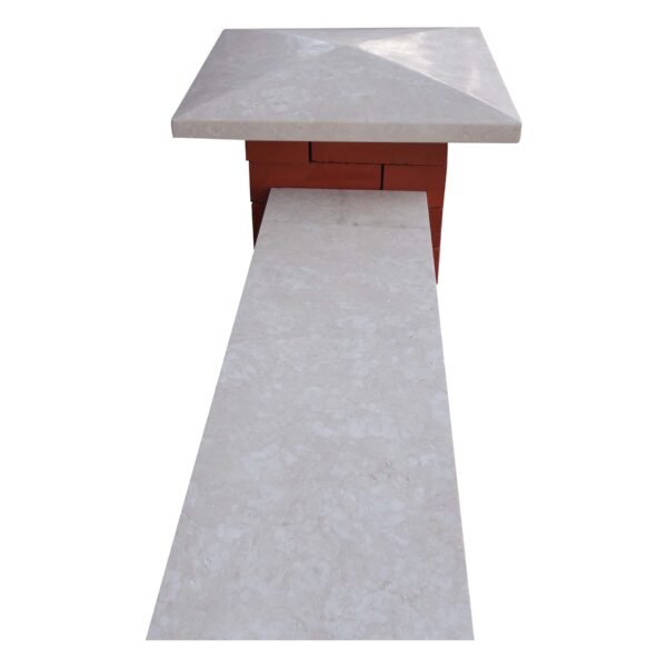 New white stone pier caps, coping & Wall Coping