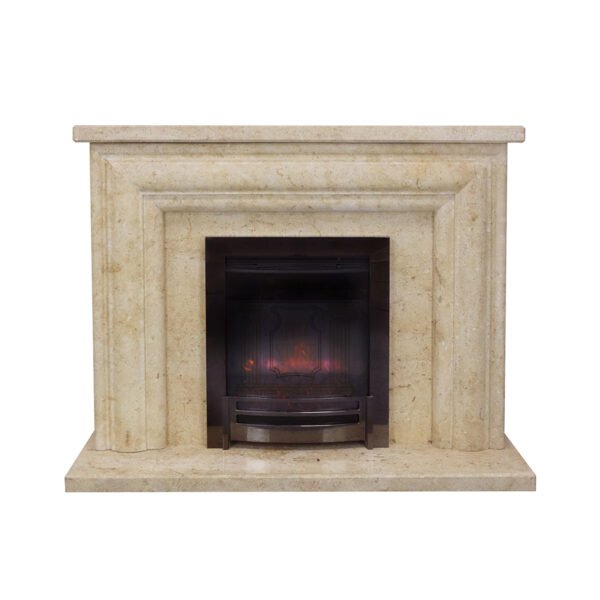 Light Yellow Limestone Fireplace Surround - Image 2