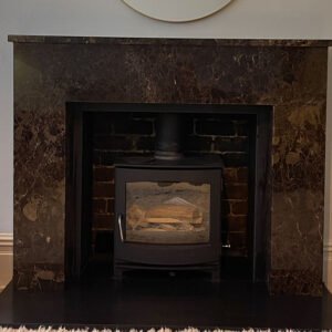 Dark Emperador Marble Fireplace Surround