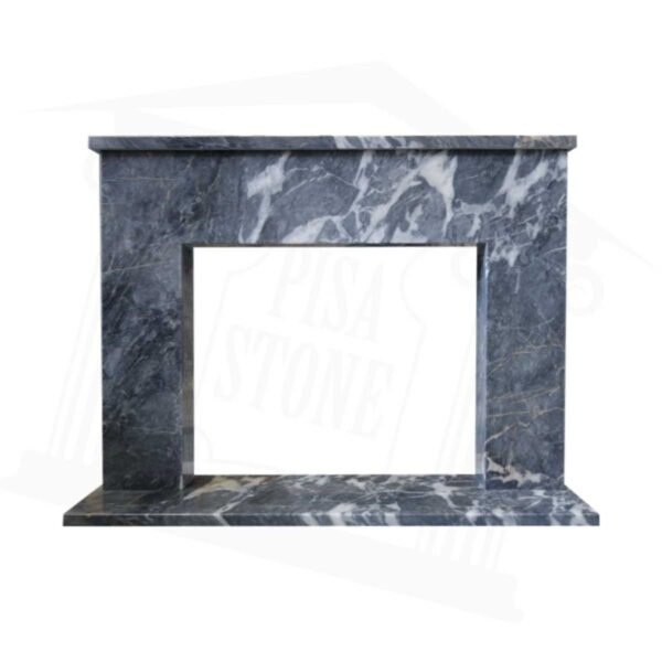 Black Veined Marble Fireplace Surround - Image 4