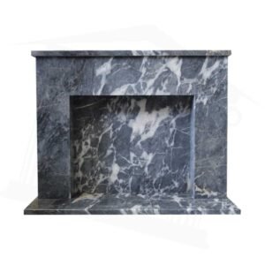 Black Veined Marble Fireplace Surround