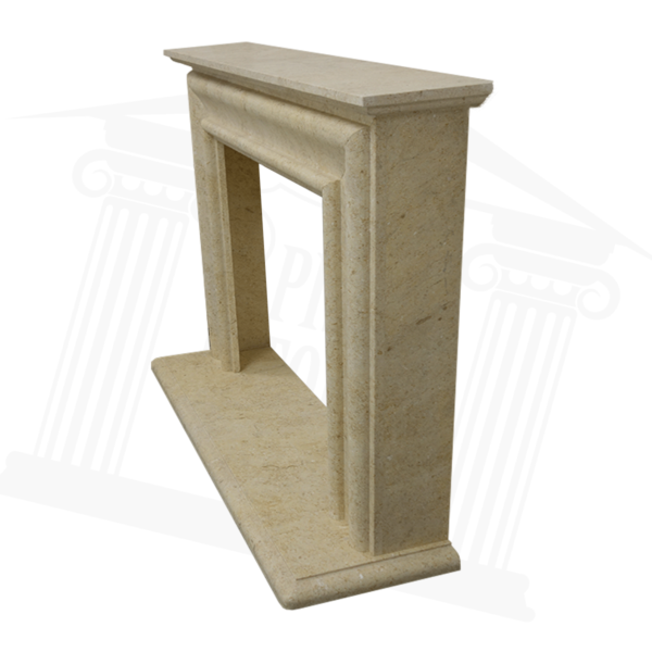 Light Yellow Limestone Fireplace Surround